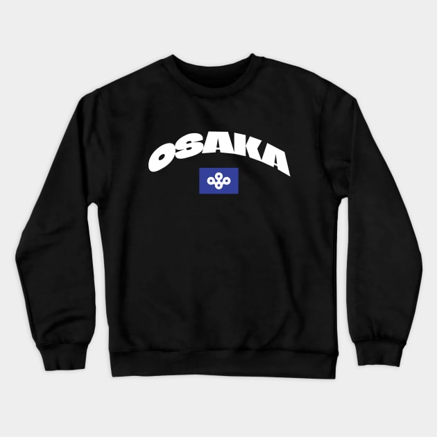 Osaka, Japan City Flag Crewneck Sweatshirt by Issho Ni